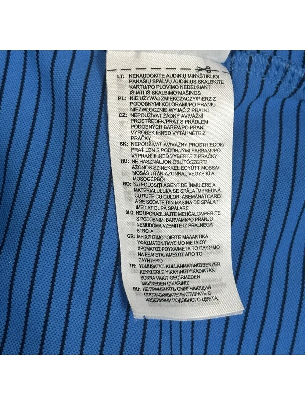 Adidas Polo Shirt Mens 2XL Blue Striped Short Sleeve